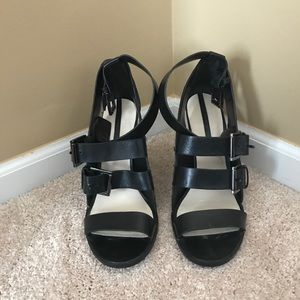 Black Buckle heels